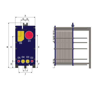 EPDM Gasket Plate Heat Exchanger Evaporator For Cooling System
