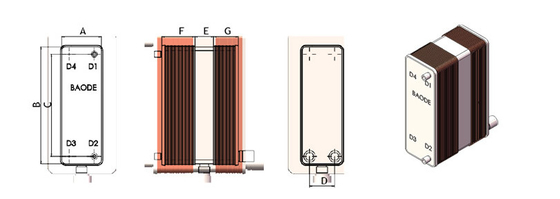 Brazed Plate Air Dryer Heat Exchanger Low Energy Consumption