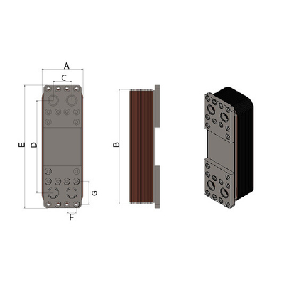 Air Compressor Oil Cooler Heat Exchanger Brazed Plate Heat Exchanger
