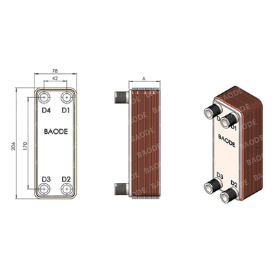 Air Dryer Refrigerated Brazed Plate Heat Exchanger For Refrigerated Dryer