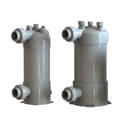 Swimming Pool Heat Pump Screwed Titanium Tube PVC Shell Heat Exchanger